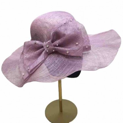 7 color fashion chic Women big bowknot wide brim packable UV protection sun hat Kentucky Derby Church wedding Party hat