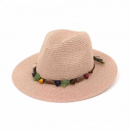 ethic outdoor travel UV protection summer sun hat jazz wide brim paper straw panama hat beach hats for women summer straw female