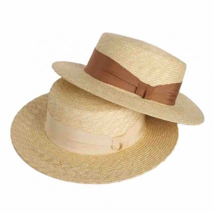 men women unisex beach wheat grass flat top boater Hats Sun Protection UPF50 summer straw fedora hat wholesale