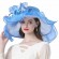 wholesale fashion Women sun hat Ruffles wide brim Kentucky Derby Organza Church wedding Party hat with big flower