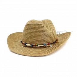 new fashion chic women paper Straw cowgirl hats beach UPF 50+UV protection sun hat bulk cowboy hats