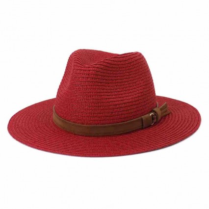 9 colors ethnic outdoor travel UV protection jazz wide brim paper straw panama hat beach hats for women summer straw female