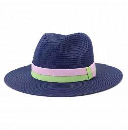 10 colors ethnic outdoor travel UV protection jazz wide brim paper straw panama hat beach hats for women summer straw female