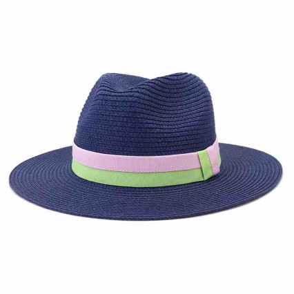 10 colors ethnic outdoor travel UV protection jazz wide brim paper straw panama hat beach hats for women summer straw female