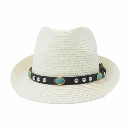 6 colors ethnic outdoor travel UV protection short brim paper straw panama hat beach hats for men women summer straw female