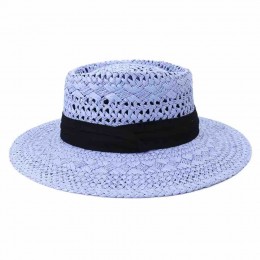 mens outdoor travel UV protection wide brim paper straw panama hat flat top beach hats for men women summer straw female