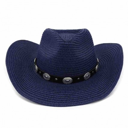 new fashion chic men paper Straw cowgirl hats beach UPF 50+UV protection sun hat bulk cowboy hats