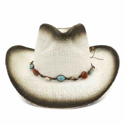 new fashion chic women men unisex paper Straw cowgirl hats beach UPF 50+UV protection sun hat bulk cowboy hats