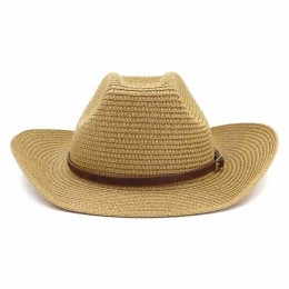 new fashion chic women paper Straw cowgirl hats beach UPF 50+UV protection sun hat bulk cowboy hats