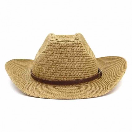 new fashion chic women paper Straw cowgirl hats beach UPF 50+UV protection sun hat bulk cowboy hats