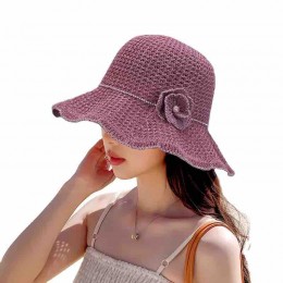 women crochet floral Travel Outdoor Sun Hat Wide Brim fishing bucket hats wholesale Foldable Packable beach handmade bucket hat