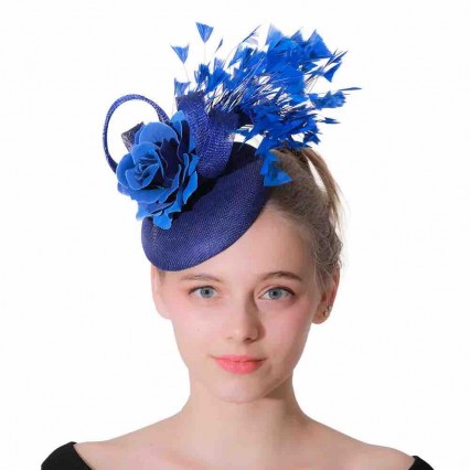 Fascinator Hat for Women Mesh Pillbox Hat Feathers Hair Clip Kentucky Derby Headband cocktail hat Tea Party Wedding Headwear