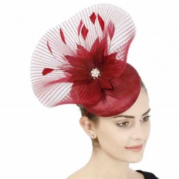 fashion women elegant sinamay pillbox Party dinner Fascinators Hat Kentucky Derby Hat hand band Cocktail hat with pearls &flower