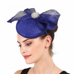 fashion women ladies elegant sinamay pillbox Party dinner Fascinators Hat Kentucky Derby Hat hand band Cocktail hat with diamond