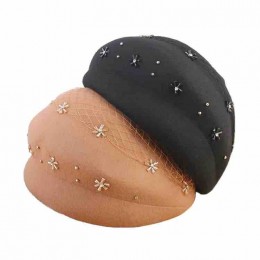 new fashion elegant women ladies wool felt rhinestone hat mesh pillbox hat Church Derby Wedding beret Vintage Fascinators