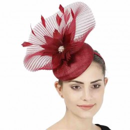 new fashion women ladies mesh feather Sinamay Fascinator Hat Church Kentucky Derby Hat Wedding cocktail royal party pillbox hat