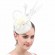 women ladies Sinamay wholesale fascinator small white church hats Kentucky Derby Hat feather floral Wedding pillbox hat