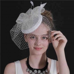 Women's Feather Fascinators Hat - Hair Pin Cocktail Headwear Pillbox Hat for Tea Party Derby Wedding Royal Banquet