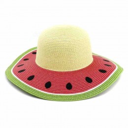 2024 new packable watermelon UPF50 beach floppy hats for women summer straw female paper straw wide brim womens dress hats