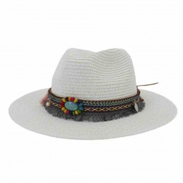 6 colors new ethnic men outdoor travel UV protection jazz paper straw panama hat beach hats for women summer straw female