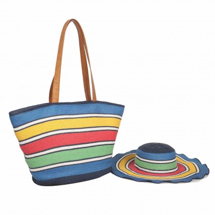 fashion chic UPF 50+Sun Protection Hat Beach Tote Bag Sun cloche floppy Hat purse and hat sets women