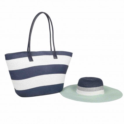 fashion chic UPF 50+Sun Protection Hat Beach Tote Bag Sun cloche floppy Hat purse and hat sets women