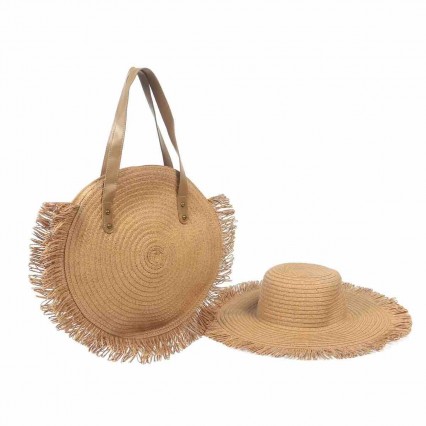 fashion chic UPF 50+Sun Protection Hat Beach Tote Bag Sun cloche floppy Hat purse and hat sets women