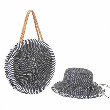 fashion chic UPF 50+Sun Protection Hat Beach Tote Bag Sun cloche floppy Hat purse and hat sets women