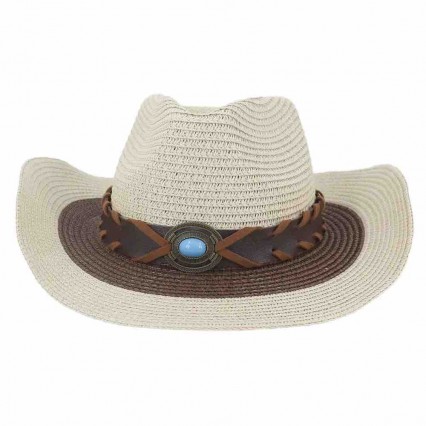 new fashion chic women paper Straw cowgirl hat beach UPF 50+UV protection sun hat woman cowboy hats unisex