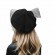 fashion elegant women ladies black wool felt pillbox hats dress hats french beret Fascinators with mesh bowknot