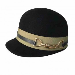 fashion elegant women's ladies black wool felt beret ribbon fedora dressy hats knight cap womens dress hats