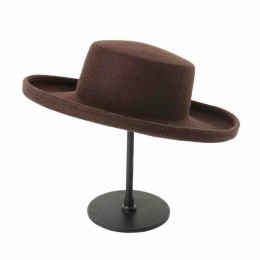 hot sell fashion wide brim Wool felt Roll Up Brim Fedora Hat up turn brim hat