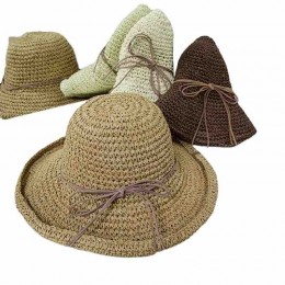 7 colors Womens UPF50 foldable summer beach sun Hats Accessories fashion womens straw hat roll up sun wide brim