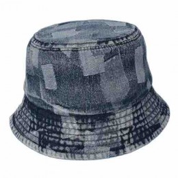 Women cotton washed denim Fishing Bucket Hats Travel Outdoor Bucket Hat vintage distressed hats with patch