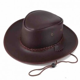 Women & Men outdoor leather Western Cowboy Hats fedora Brim Cowgirl Fedora hat