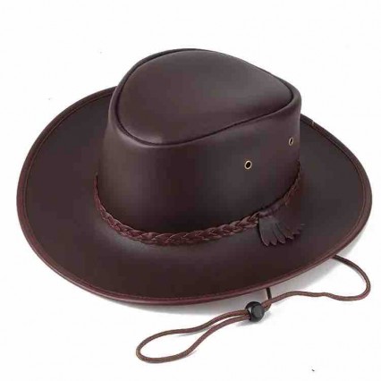 Women & Men outdoor leather Western Cowboy Hats fedora Brim Cowgirl Fedora hat