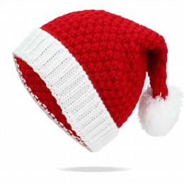 women's Winter Knitted winter beanie hats for men women christmas Stretchy Soft Cap Slouchy Warm knitted santa hat