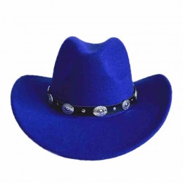 men women unisex 9 colors folk ethnic style felt cowgirl hat women's western cattlemen cowboy hat with leather band