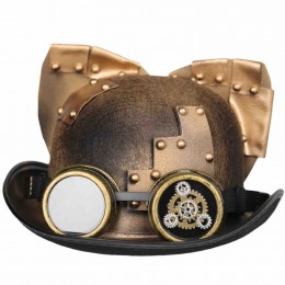 ready to ship men women unisex Gears Removable glasses and ears steam punk hats Gothic Costume top hat