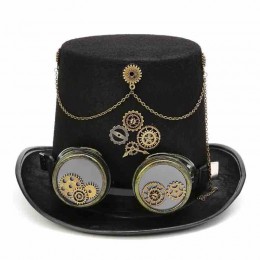 ready to ship new men women Unisex gear Gothic glasses Vintage black Steam punk Top Hats Halloween Costume Hat