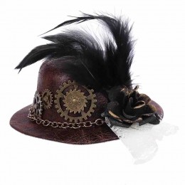 Steampunk Mini Top Hats Gothic Antique Head Gear Neo Edwardian Hair Clip Tiny Bowler Victorian Costume Accessores steam punk hat