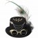 women men unisex chain gear glasses peacock feather Gothic Vintage black Steampunk Top Hats Halloween Costume steam punk hat