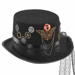 women Victorian period Steampunk Gothic Medieval Retro lace Top Magic Hats Halloween Cosplay Costume Props steam punk hat