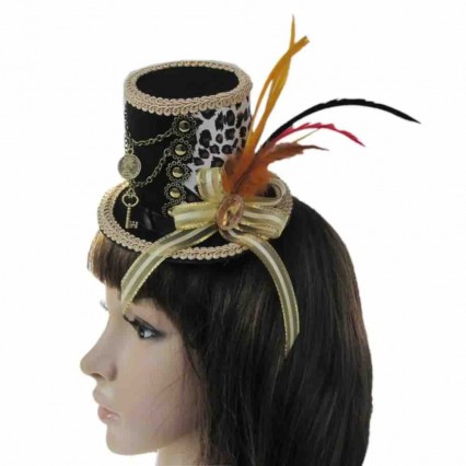 Women's Steampunk Victorian Mini Top Hats Gothic Hair Clip Costume Accessory steam punk hat