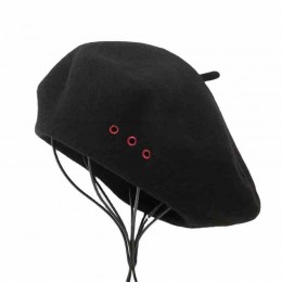 black fashion women 100% wool felt satin lining adjustable elastic sweatband Beret Lovely Gift creative Berets Cap winter hats