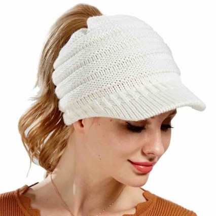 12 colors Women Ponytail Hat Beanie with Hole: 2in1 Christmas Stocking Stuffers Gifts womens pony tail hats Knit Cap Teen Girl