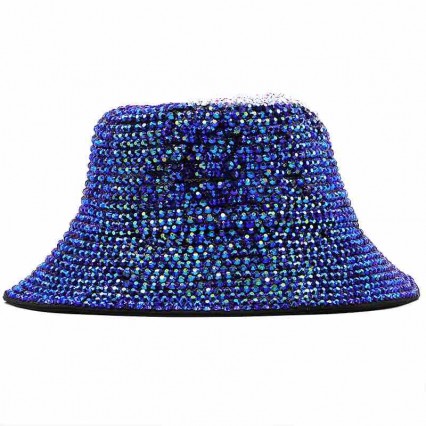 fashion chic men women bucket hats unisex Fisherman Hat stage perform shinny rhinestone hat