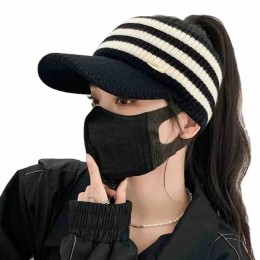 ready to ship 6 colors winter women's knitted hats fashion Women topless baseball golf hat Knight Ponytail hats