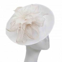 fancy elegant ladies sinamay Kentucky Derby Dress Hat Fascinator Floral Tea Party wedding small white church hats