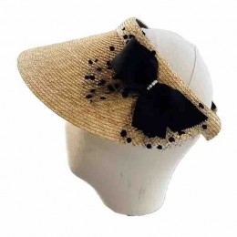 fashion chic ladies wheat straw bowknot wide brim UV protection Sun Visor hat beach hats for women summer hats